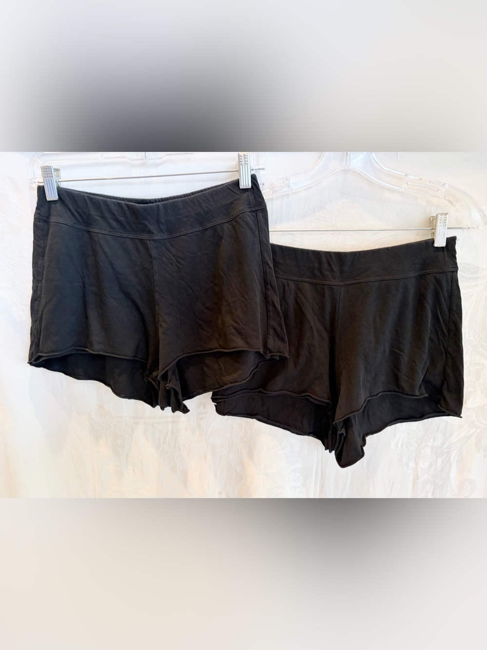 2 Pr LUNYA Black Organic Pima Cotton Sleep Shorts XS Pajama Bottoms